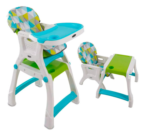 Silla Periquera Kinder City Triangulos Unisex Verde 2 En 1