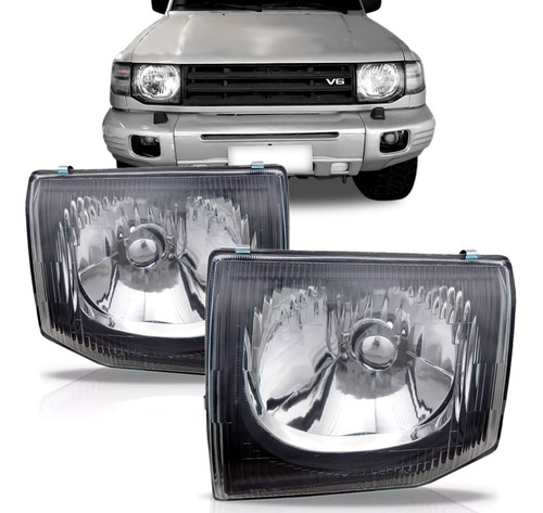 Par Farol Mitsubishi Pajero Gls 1998 1999 2000 Liso Depo