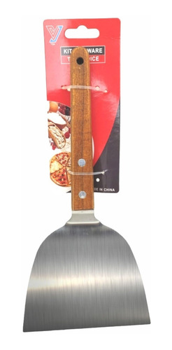 Imagem 1 de 7 de Espatula De Bolo Pizza Aço Inox Cabo Madeira Chapeiro Oferta