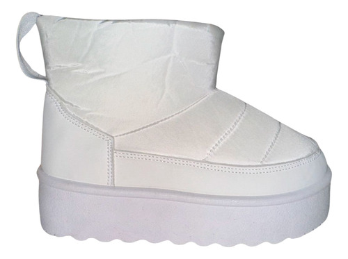 Bota Furor Dama Afelpada Invierno Plataforma Blanco 26433