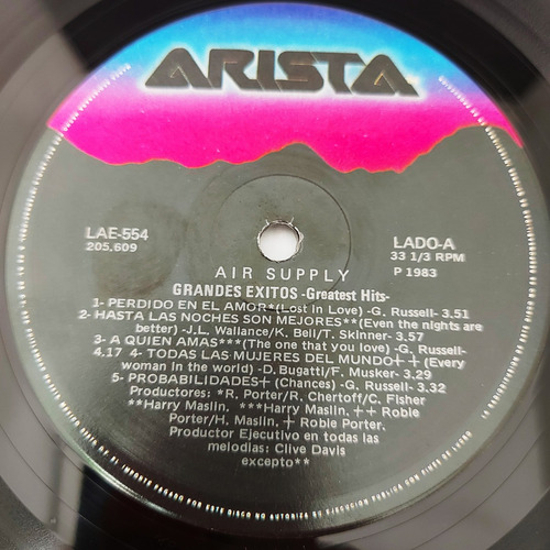 Air Supply - Greatest Hits Translucido Lp