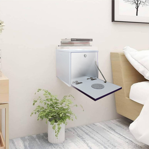 Buro Flotante Recamara Mdf Recamara Ensamblad Vinil Azul