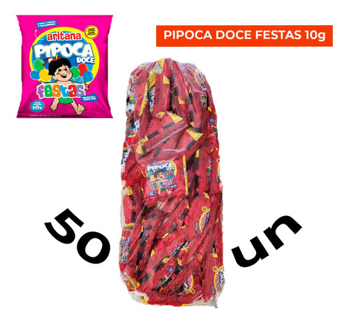 Saco De Pipoca Doce C/50 Unidades De 10 Gramas - Aritana Sabor Doce