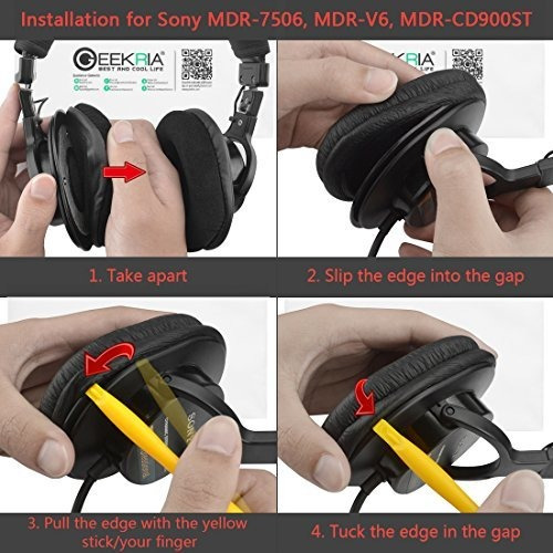 Imagen 5 de 8 de Geekria Earpads Para Sony Mdr-7506, Mdr-v6, Mdr-cd900st