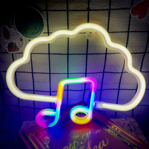 Dabestapp Letrero De Neon De Nube, Luz De Neon Led De Musica