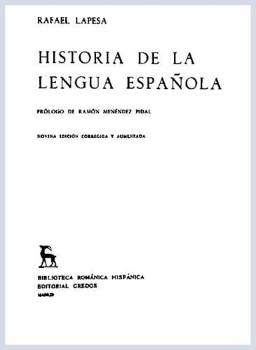 Libro Historia De La Lengua Española