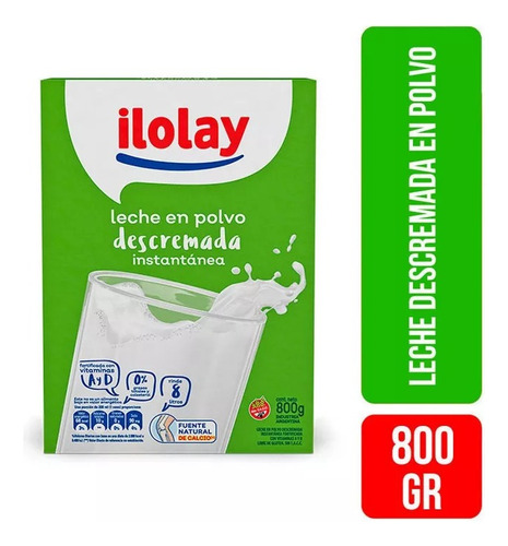 Leche Ilolay En Polvo Instantánea Descremada Caja 800gr C/u.