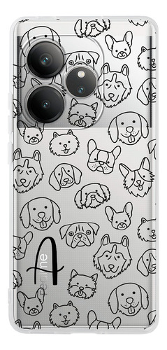 Funda Para Realme Para Mujer Perritos Mascota Letra Inicial