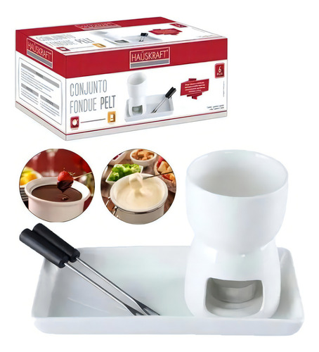Set de cena romántica de chocolate Fondue Pelt de 6 piezas