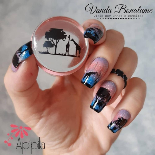 Imagem 3 de 4 de Carimbo De Unhas Transparente Apipila Francesinha/iniciante
