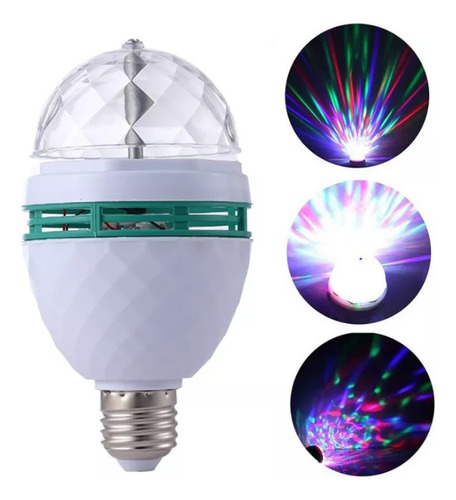 Ampolleta Led Bola De Disco Giratoria Luces De Fiesta E27