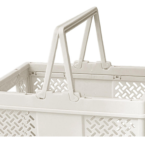 Caja De Almacenamiento Plegable Cesta De Compras Blanco