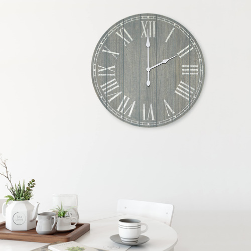 Reloj Pared Rustico Costero 23  Color Gris Oscuro Lavado