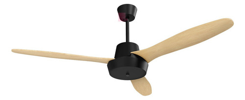 Ventilador De Techo Fit Madera Diseño Exclusivo Buena Luz Cantidad De Aspas 3 Estructura Negro Aspas Marrón Diámetro 1.05 M