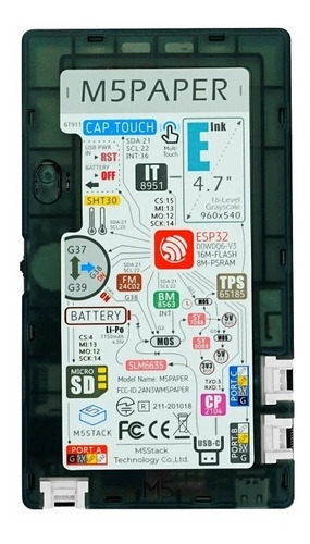 M5stack M5paper Esp32 Iot 4.7pol 960x540 Epaper E-ink