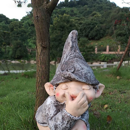 3 Figura De Estatua De Gnomo Travieso De Poliresina