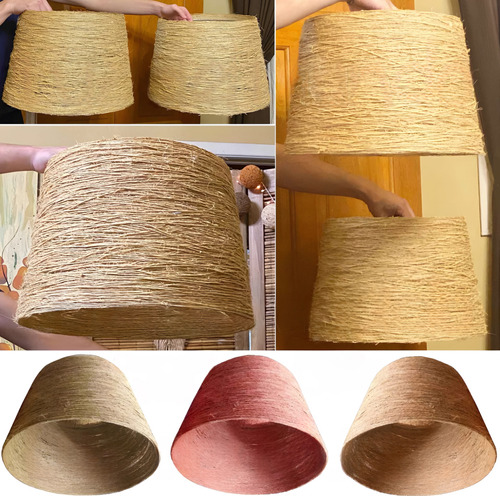 Lampara Hilo Techo Campana Corta Sisal Fino Colgante Colores