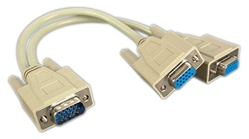 1 2 Vga Svga Splitter Monitor Video Cable Para Pc