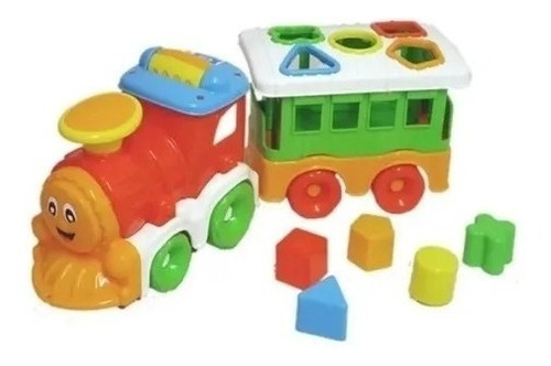 Imagen 2 de 8 de Tren Locomotora Vagon De Arrastre Y Encastre Bebes Rivaplast