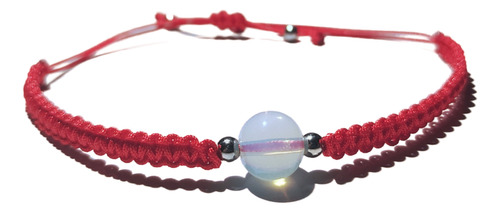 Pulsera Roja Traslúcida Acero