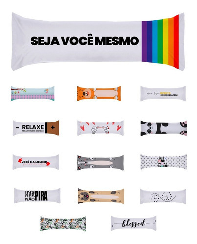 Capa Travesseiro De Corpo 1,30 X 38cm Fronha Protetor Xuxao Cor Marrom LGBT