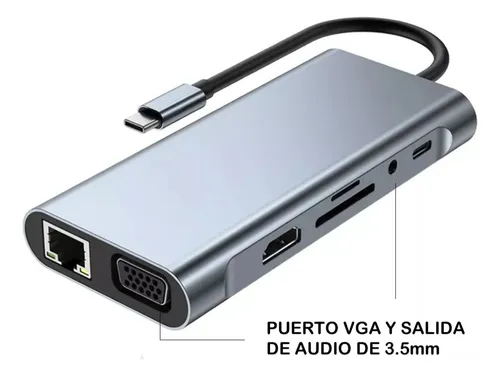 Hub 11 En 1, Tipo C Adaptador Usb C A Hdmi Vga, Ethernet