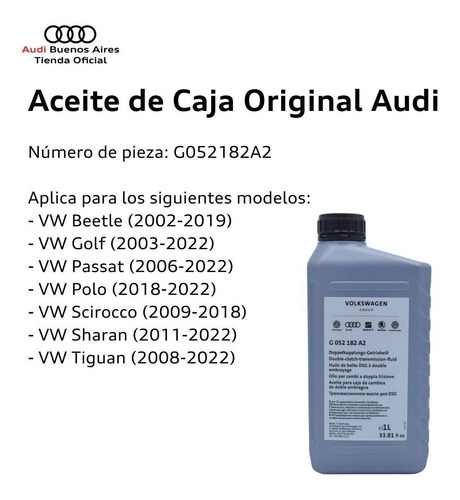 Imagen 3 de 7 de Aceite De Transmisión Caja Automatica Original Audi Q3