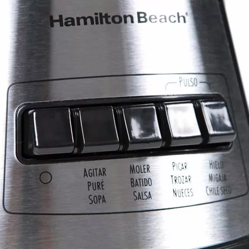Licuadora portátil Hamilton Beach Power Elite 58148 1.2 L negra y  inoxidable con vaso de vidrio