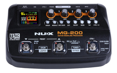 Pedaleira Para Guitarra Nux Multi Efeitos Mg200
