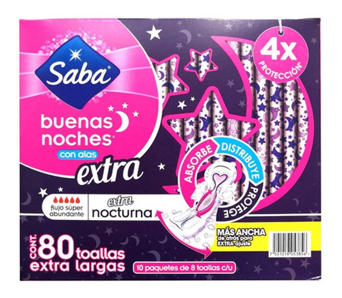 Toallas Saba 80 Pzs Buenas Noches Extra 