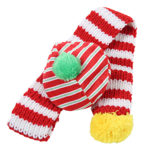 Set De Bufanda Tejida Para Perro Y Adorable Gorro Navideño P