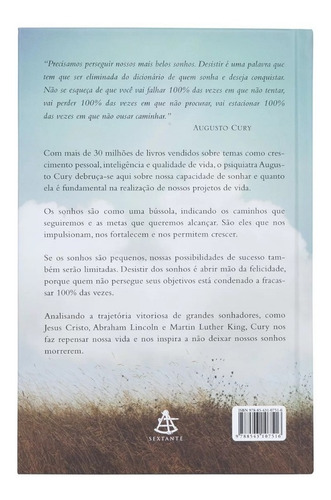 Livro Nunca Desista Dos Seus Sonhos- Augusto Cury- Capa Dura