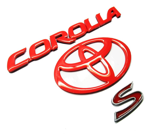 Emblemas Toyota Corolla S Rojos Pega 3m