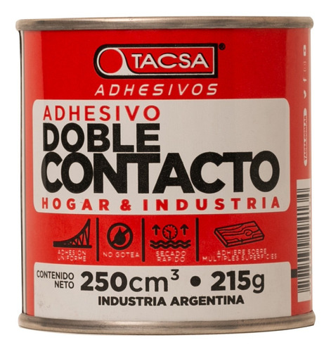 Adhesivo Doble Contacto Tacsa Lata X 250cc Pack X 4un.