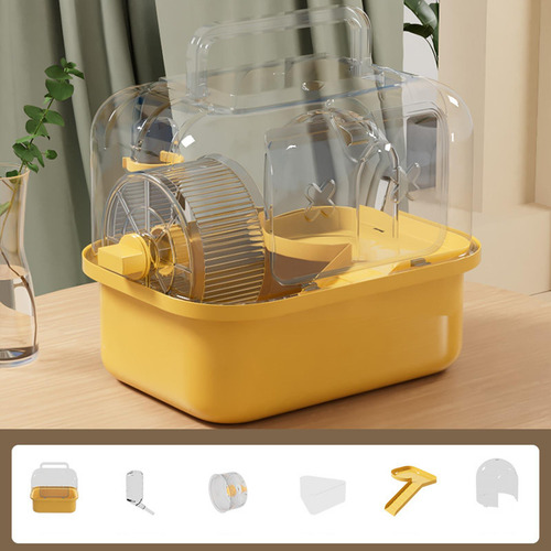 Hámster Cage Pet Hábitat De Mascotas De Jaula De Amarillo