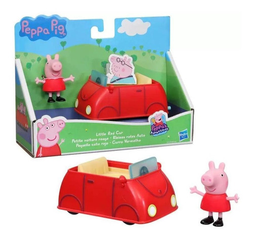 Vehículo de juguete rojo con forma de coche y figura de Peppa Pig F2185