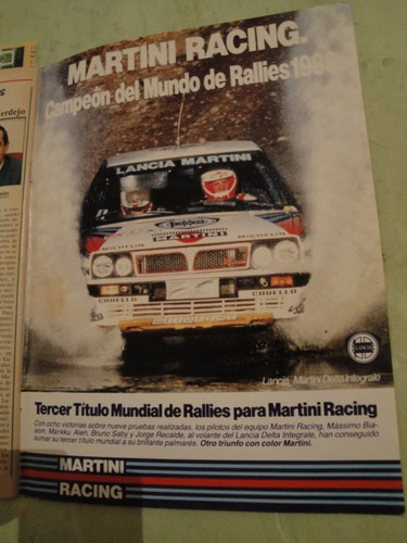 Publicidad Lancia Delta Rally Martini Año 1988