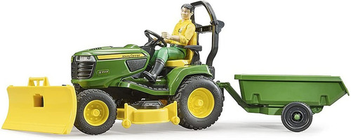 Tractor John Deere Lawn 1:16 Con Muñeco Bruder Alemania