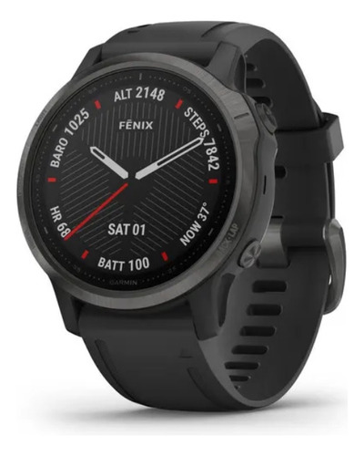 Smartwatch Garmin Zafiro Fenix 6S 1.2" caixa 42mm de  polímero reforçado  black e carbon gray, pulseira  black