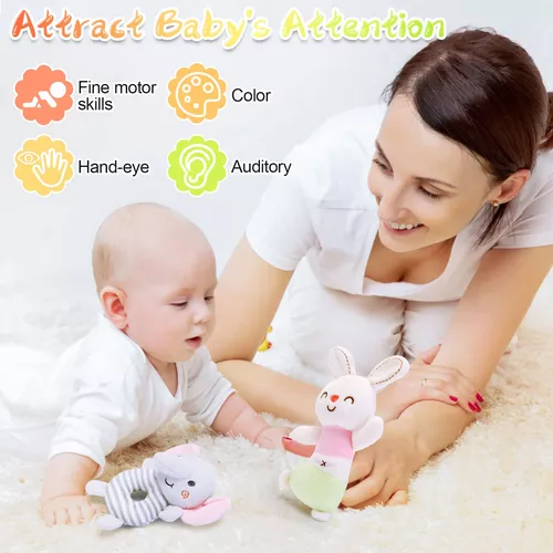 FPVERA Sonajeros para bebés de 0 a 6 meses: sonajeros suaves para bebés de  0 a 6 meses, juguetes sensoriales para recién nacidos, juguetes para bebés