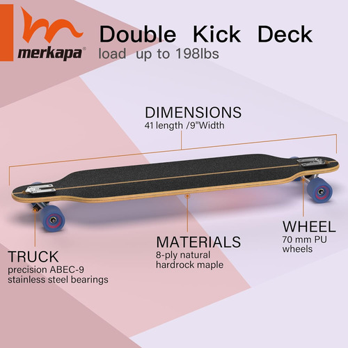 41 Pulgadas Drop-through Longboard Skateboard Cruiser