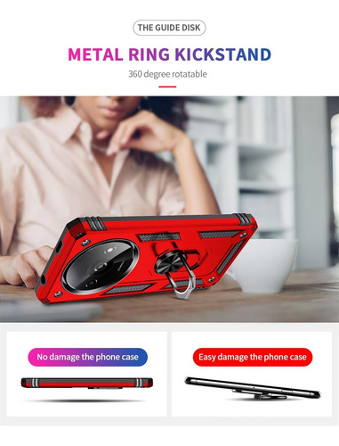 Funda Uso Rudo Golpes Para Redmi A3/c61 4g Carcasa+mica Rojo Redmi A3x/redmi A3 4g/xiaomi Poco C61 4g