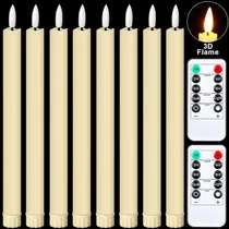 Comprar 12 Velas Cónicas Sin Llama Parpadeantes Con 2 Controles Remo