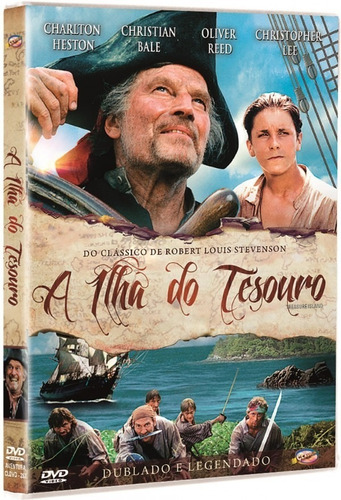 A Ilha Do Tesouro - Dvd - Charlton Heston - Christian Bale
