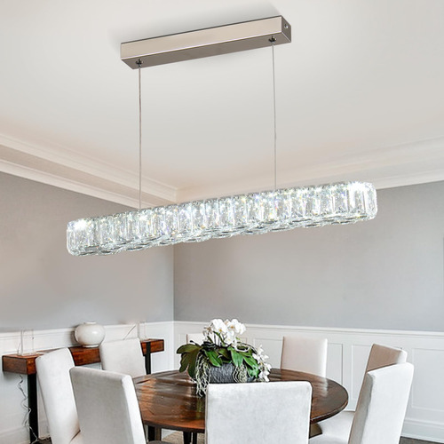 Candelabro Cristal Moderno Colgante Para Comedor Lampara Led