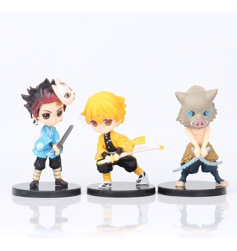 Imagen 5 de 8 de 6 Piezas Anime Demon Slayer Colección Figuras De Juguete