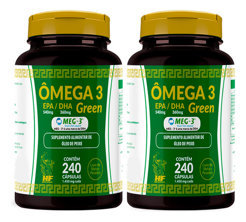 2x Omega 3 1000mg Green Hf Suplements 240 Caps