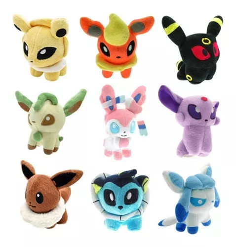 Kit 9 Pelúcias Eevee + Todas Evoluções Pronta Entrega