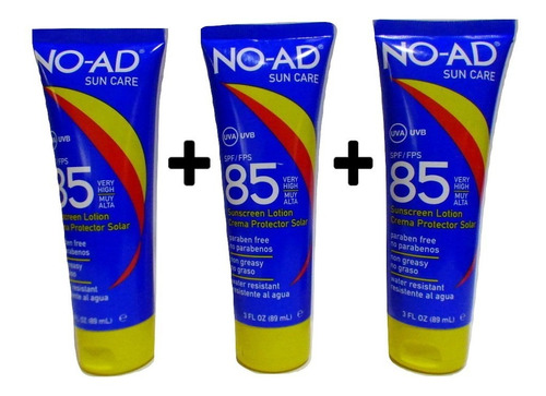 3 Protector Solar No Ad 85x89ml - Ml A $738