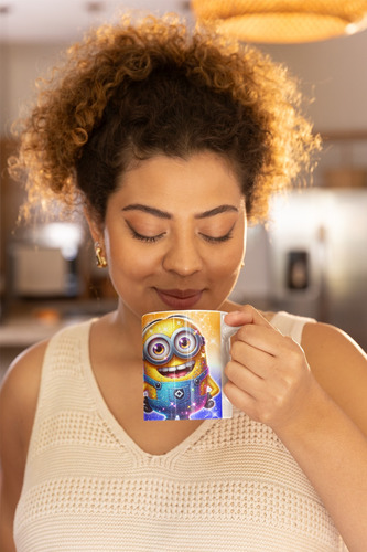 Caneca Apaixonante Minions Com Arte Efeito 3d Coleção